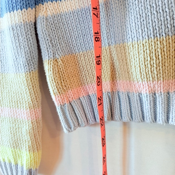 GAP Pastel Multicolor Striped Cotton Knit Cozy Sweater Size M - Picture 5 of 7